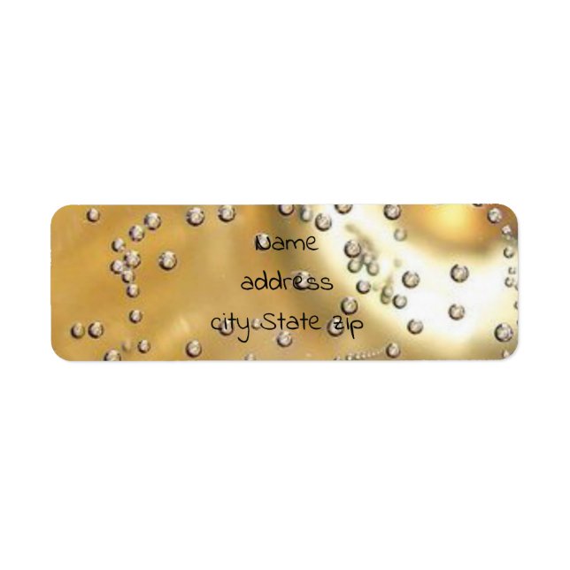 Champagne bubbles 2 returadress etikett (Framsidan)