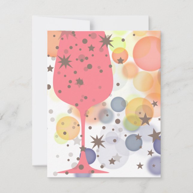 Champagne Bubbles Anteckningskort (Framsida)