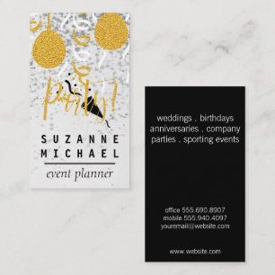 Champagne Bubbles Confetti Party Guld Party Visitkort