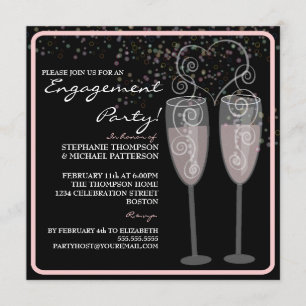 Champagne & Bubbles-inbjudan till Förlovningsfest Inbjudningar