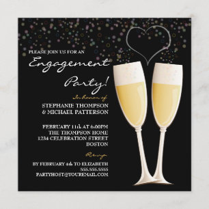 Champagne & Bubbles-inbjudan till Förlovningsfest Inbjudningar