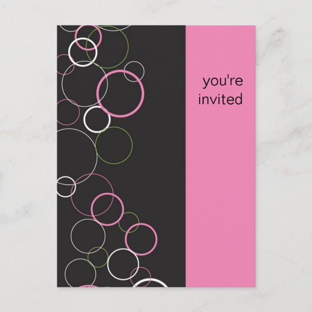 Champagne Bubbles på svarta vykort (Framsida)