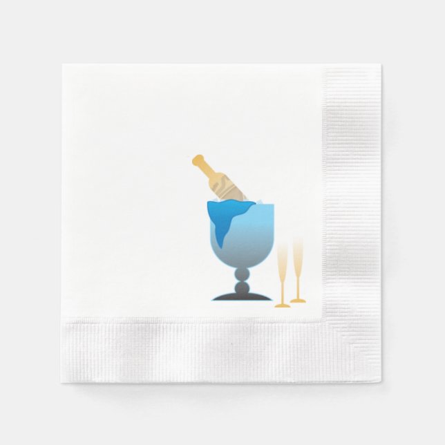 Champagne Bucket Papper Napkins Pappersservett (Framsidan)