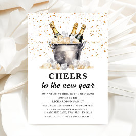 Champagne Budget Cheers till nyåret Party Inbjudningar