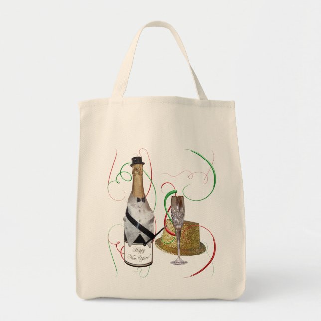 Champagne Canvas Tote Bag Tygkasse (Framsidan)