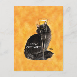 Champagne Cat Vykort