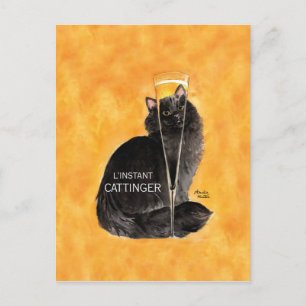 Champagne Cat Vykort