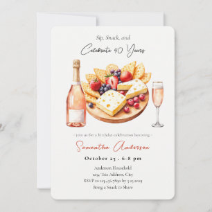 Champagne & Charcuterie 40-årsfirande - Drick, Sna Inbjudningar