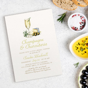 Champagne Charcuterie Inbjudningskort för möhippan