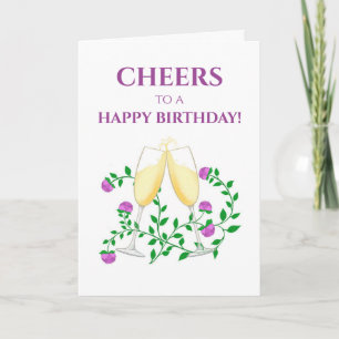 CHAMPAGNE CHEERS BIRTHDAY CARD KORT