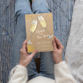 Champagne Cheers till nyåret Party Inbjudningar