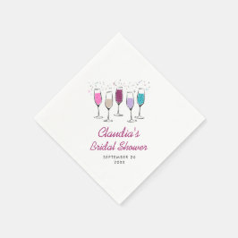 Champagne Chic Stilfull Bröllopsfest Pappersservett