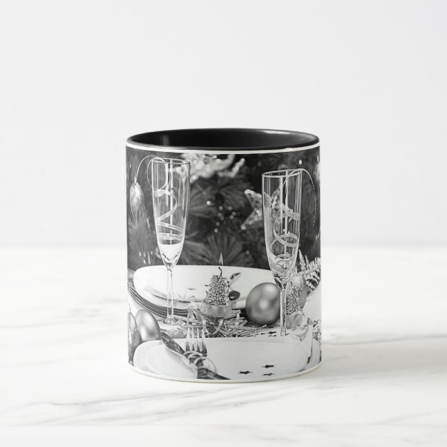 ***CHAMPAGNE** CHRISTMAS & NEW YEAR MUGG BLACK RIN (Center)