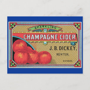 Champagne Cider Vintage Apple Låda Vykort