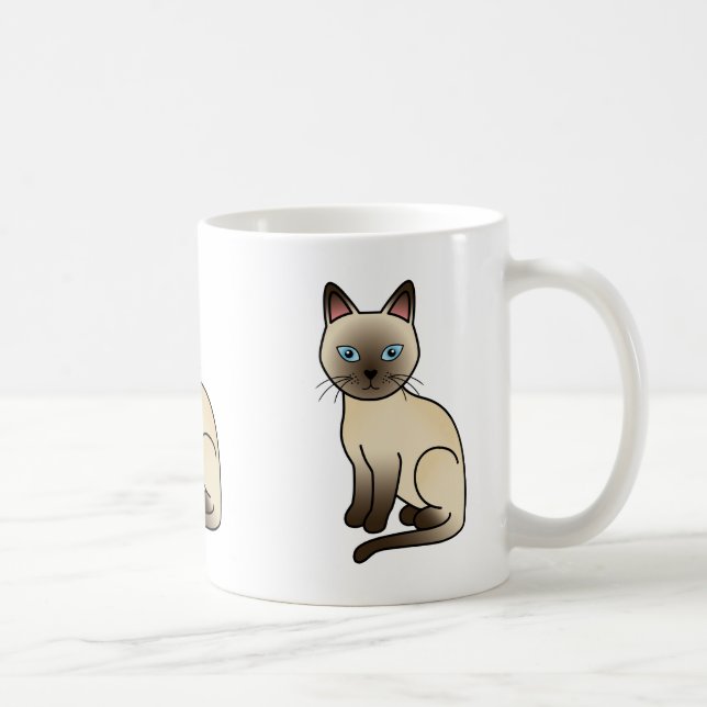 Champagne Coat Tonkinese Ras Katt Illustration Kaffemugg (Höger)