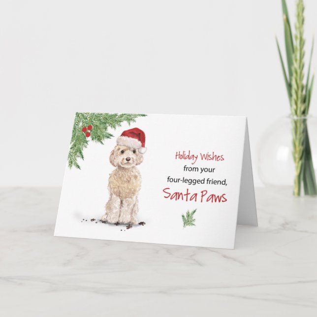 Champagne Cockapoo Jul från Hund i Funny Kort (Framsida)