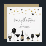 Champagne Cocktail Guld Black God jul Julkort<br><div class="desc">Champagne Cocktail Guld Black God jul. Anpassa enkelt till ditt eget ord.</div>