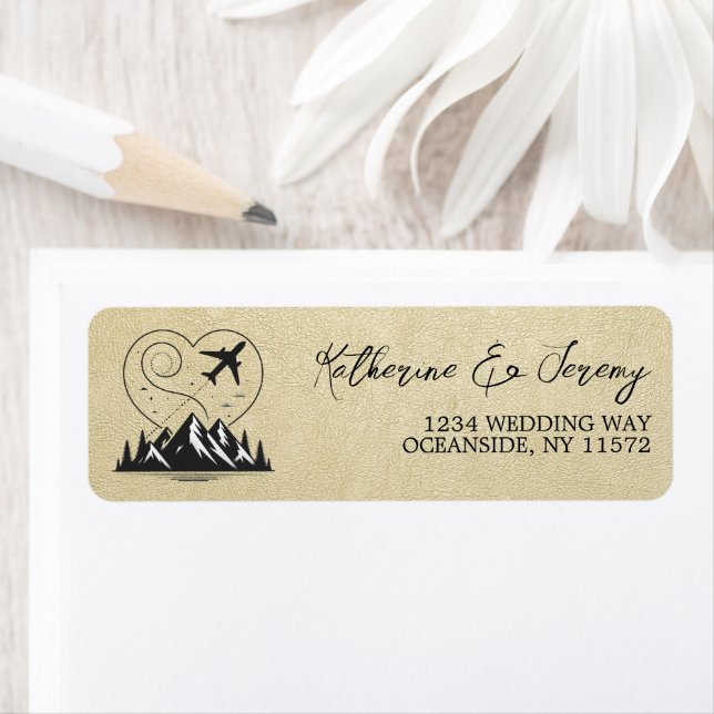Champagne Colorado Passport Returadress Etikett (Insitu)