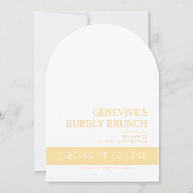 Champagne Coquette Inbjudningar (Framsida)