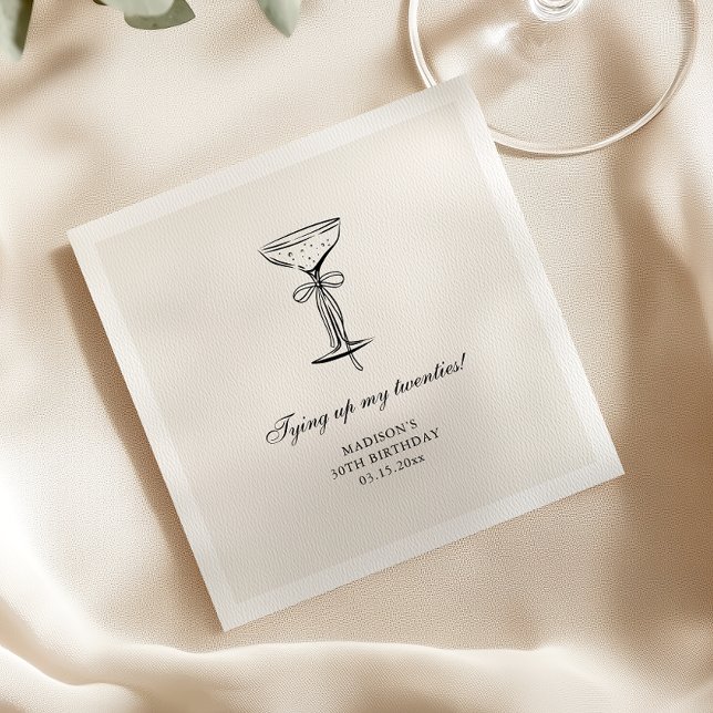 Champagne Coupe Coquette Födelsedag Pappersservett (Skapare uppladdad)