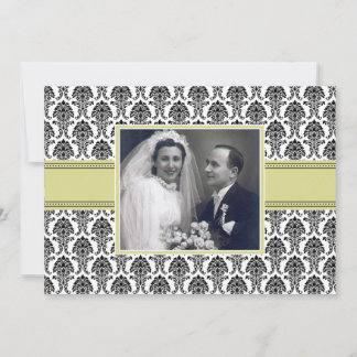 Champagne Damask-jubileumsinbjudan Inbjudningar
