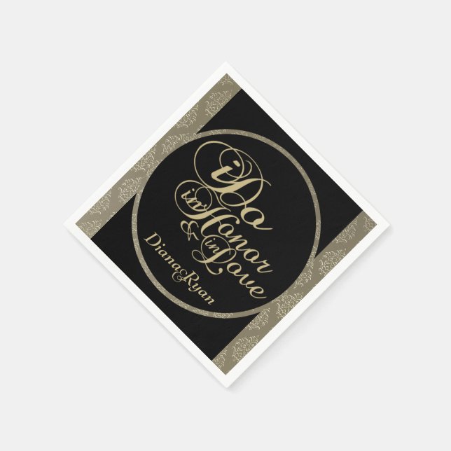 Champagne Damask Party Napkins Pappersservett (Hörn)