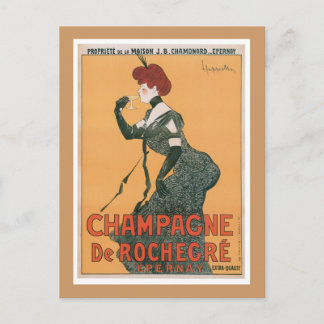 Champagne De Rochegre Vintage Drink Ad Art Vykort