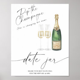 Champagne - dejtingidéer. Dejtingsburk bröllop Poster