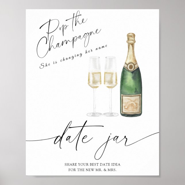 Champagne - dejtingidéer. Dejtingsburk bröllop Poster (Framsidan)