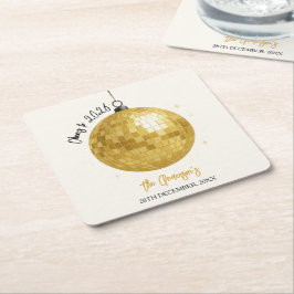 Champagne Disco Ball 2026 New Year Eve Underlägg Papper Kvadrat