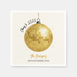 Champagne Disco Ball 2026 Nyårsafton Pappersservett