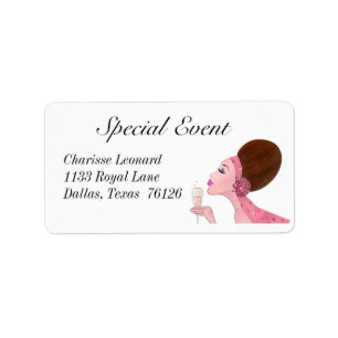 "Champagne Diva"-Adressetiketter Adressetikett