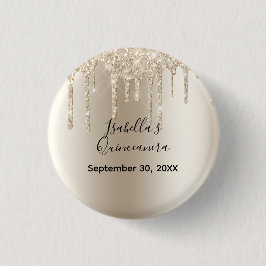 Champagne Dripping Glitter Quinceanera Birthday Knapp