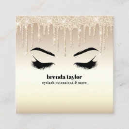 Champagne Dripps Eyelash browbar professionell Fyrkantigt Visitkort