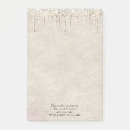 Champagne droppande glitter trendigt glamouröst st post-it block