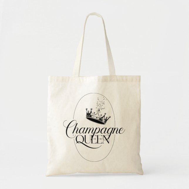 Champagne Drottning Oval Design med Krona Tygkasse (Framsidan)
