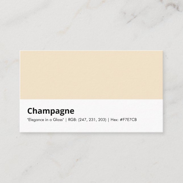 Champagne | "Elegans i ett glas" Visitkort (Framsida)