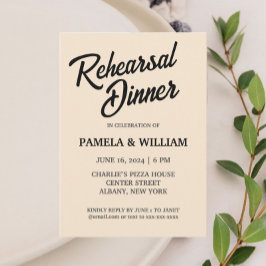 Champagne Färg Bröllop Rehearsal Dinner Inbjudningar