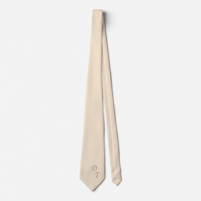 Champagne färg - dina monogram slips (Framsida)