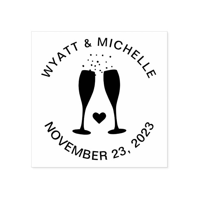 Champagne Firande Bröllop / Anpassningsbar på årsd Stämpel (Tryck)