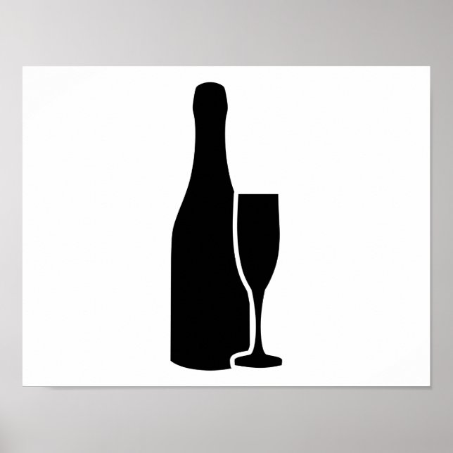 Champagne flaska glas poster (Framsidan)