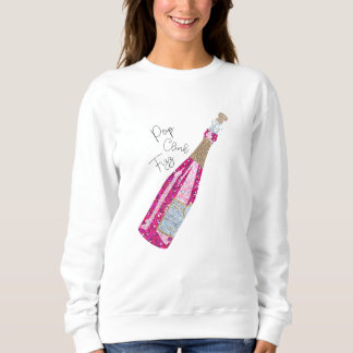 Champagne Flaska Helgdag Spirit Sweatshirt Design T Shirt