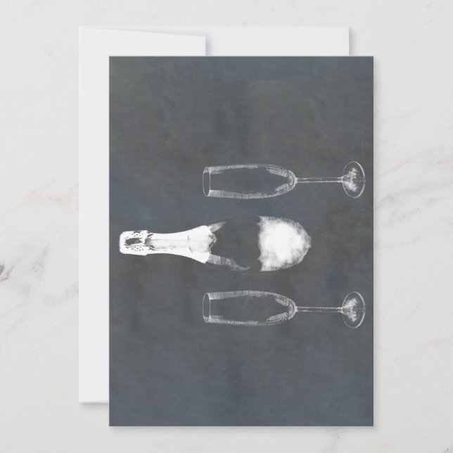 Champagne Flaska Inbjudningar (Framsida)