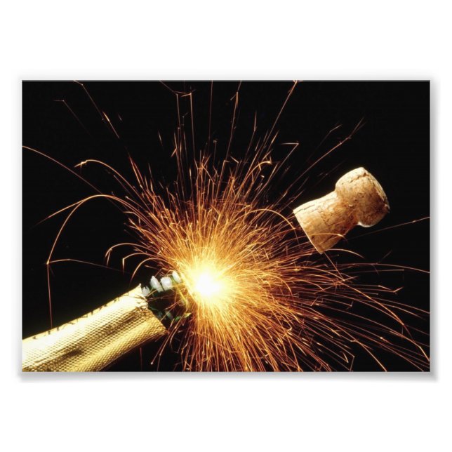 Champagne flaska Nyårsafton Fototryck (Framsidan)