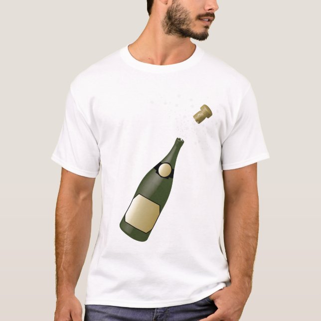 champagne flaska tee shirt (Framsida)