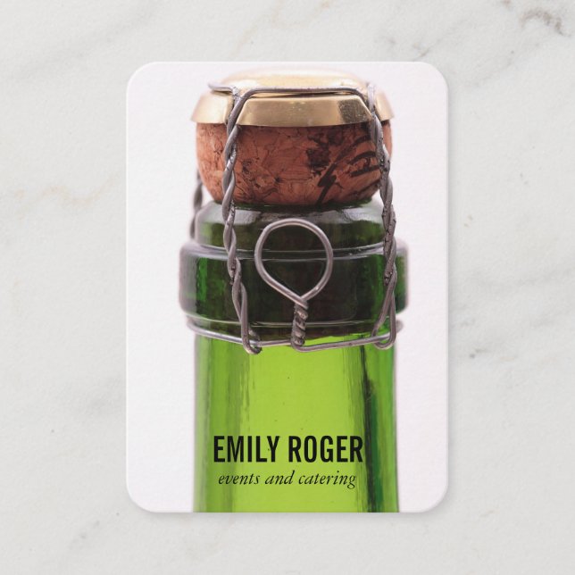 Champagne Flaska Visitkort (Framsida)