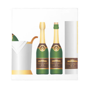 champagne flaskor anteckningsblock