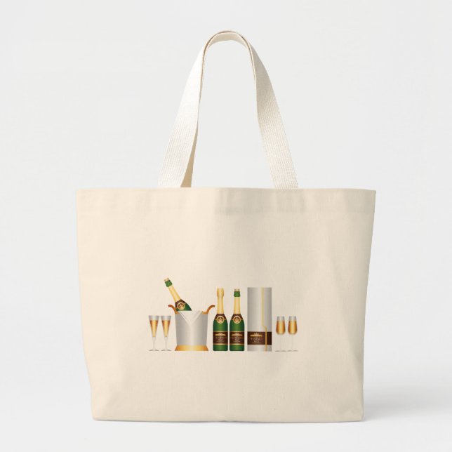 champagne flaskor jumbo tygkasse (Framsidan)