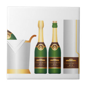 champagne flaskor kakelplatta