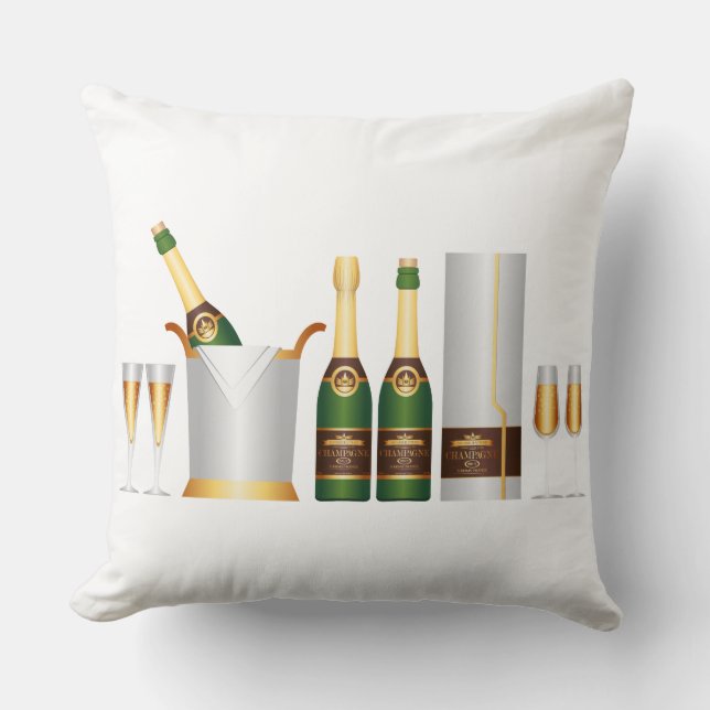 champagne flaskor kudde (Framsida)